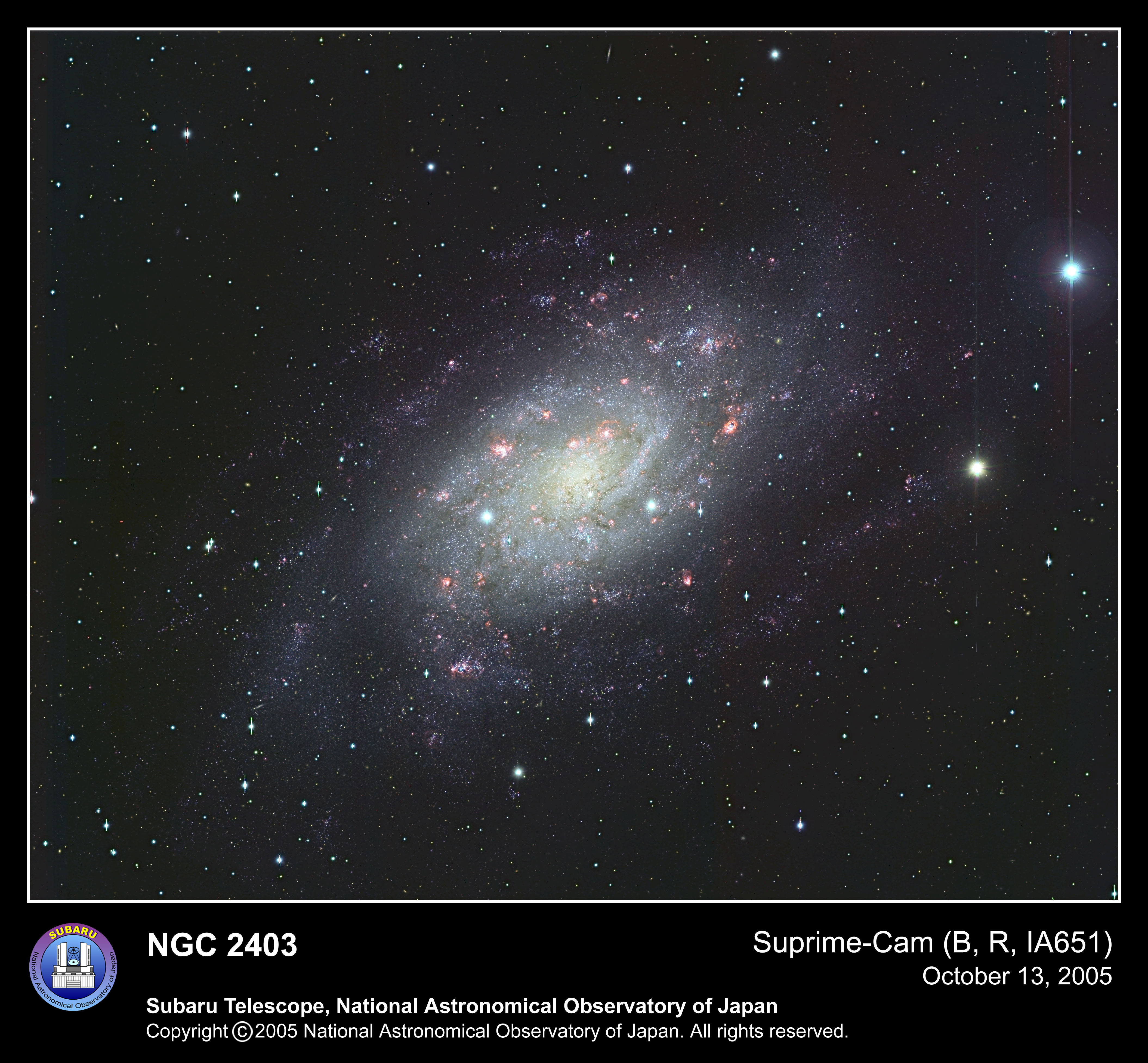 APOD 5 lipca 2006 Galaktyka spiralna NGC 2403 okiem Subaru